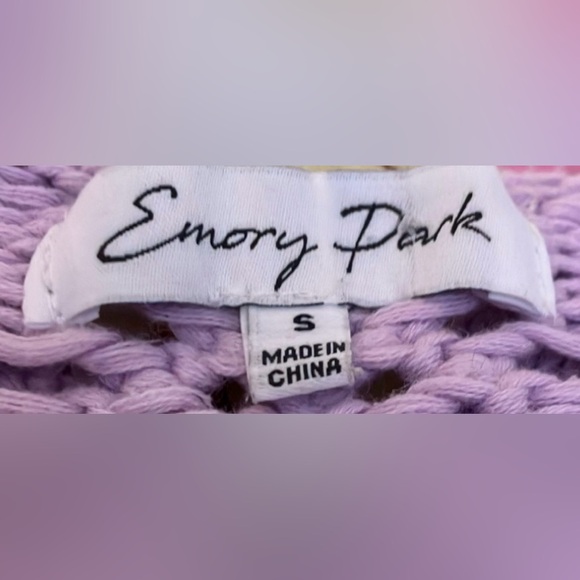 ASOS Emory Park crochet long bell sleeves crop top in lavender color Size Small - Picture 7 of 9